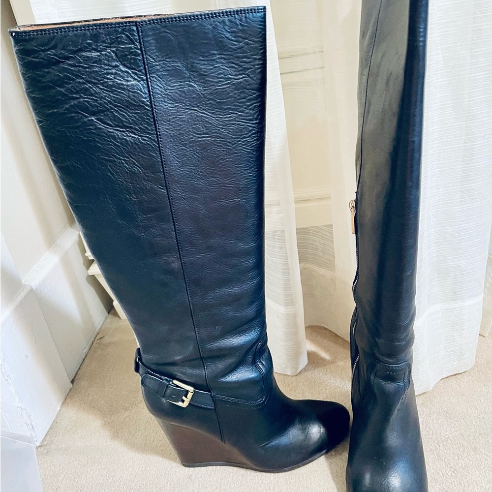 COACH Dorthy Black leather size 10 knee high